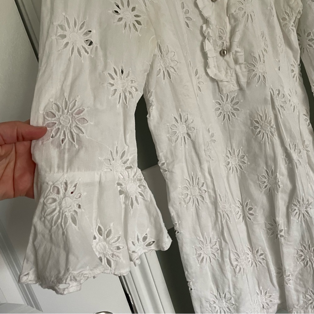 ViX Paula Hermanny Wendy White Eyelet Lace Mini Dress | Coverup - Picture 4 of 11